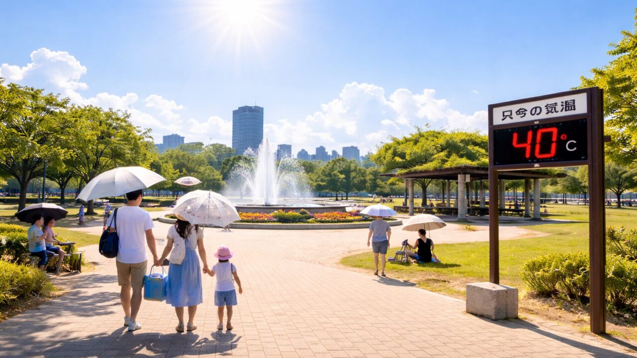 酷暑日の公園