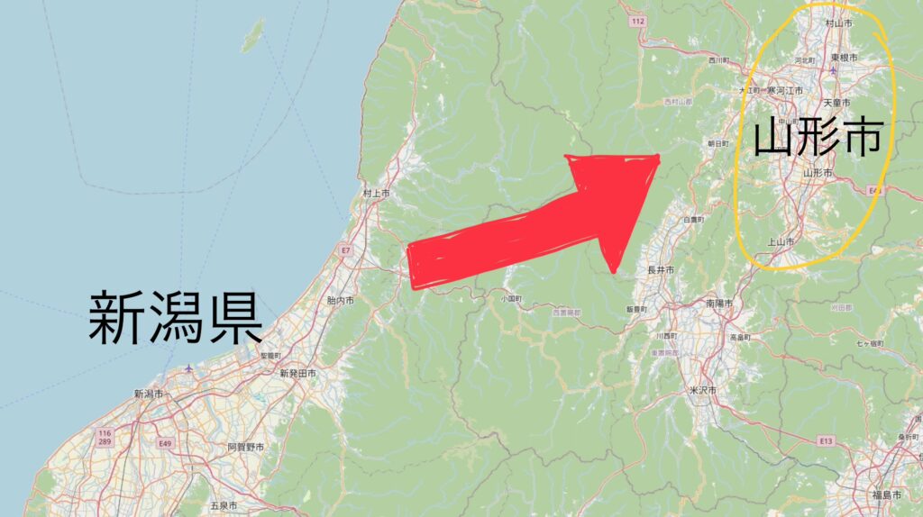 新潟市から山形市で起きたフェーン現象