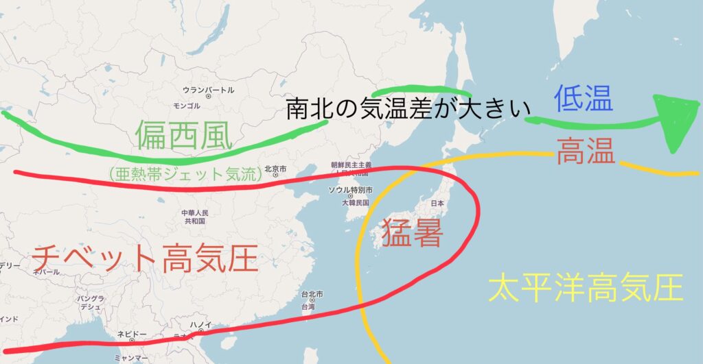 日本が猛暑になる要因