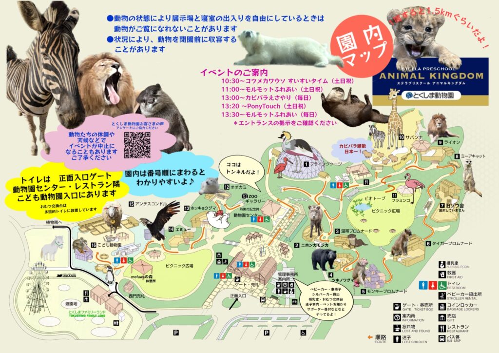 動物園内のマップ