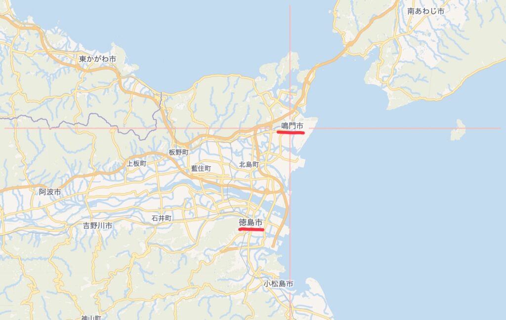徳島県の地図