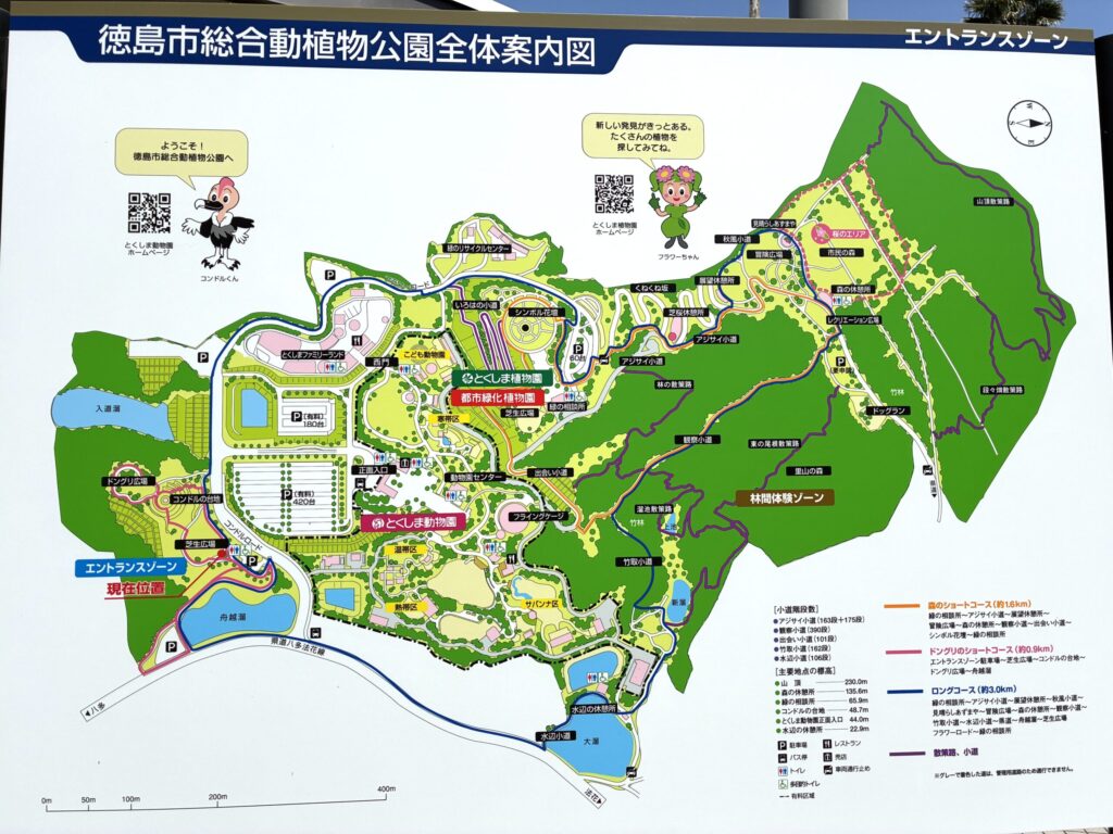 徳島市動植物園公園案内図